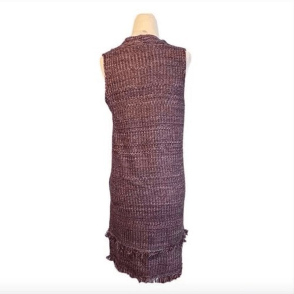 Ethereal Paper Crane Sweater Dress Blue Red Knit Bohemian Fringe Hem S - Picture 9 of 12